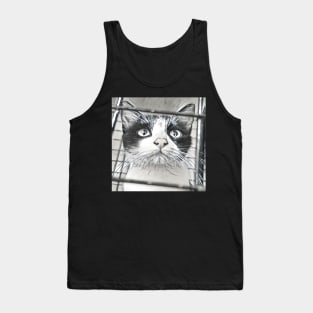 SELFIE CAT BLACK AND WHITE Tank Top